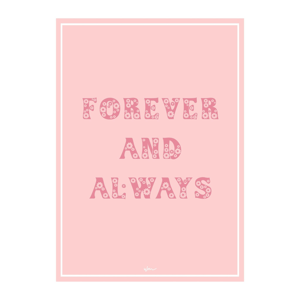 Forever and Always paper art print - Several Colours - Wondermade