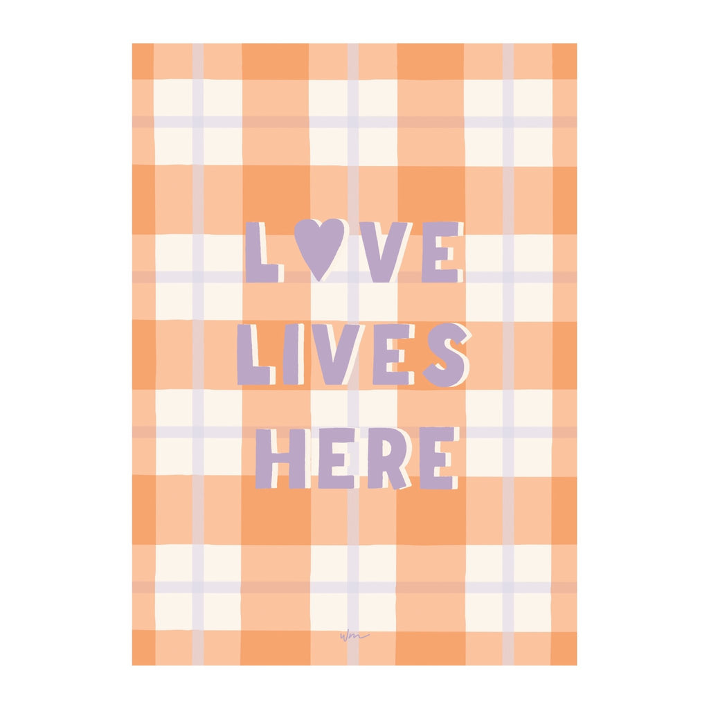 Love Lives Here paper art print - Several Colours - Wondermade